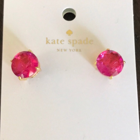 Kate Spade Jewelry - Kate Spade Gold Plated Fuchsia Pink Small Earring